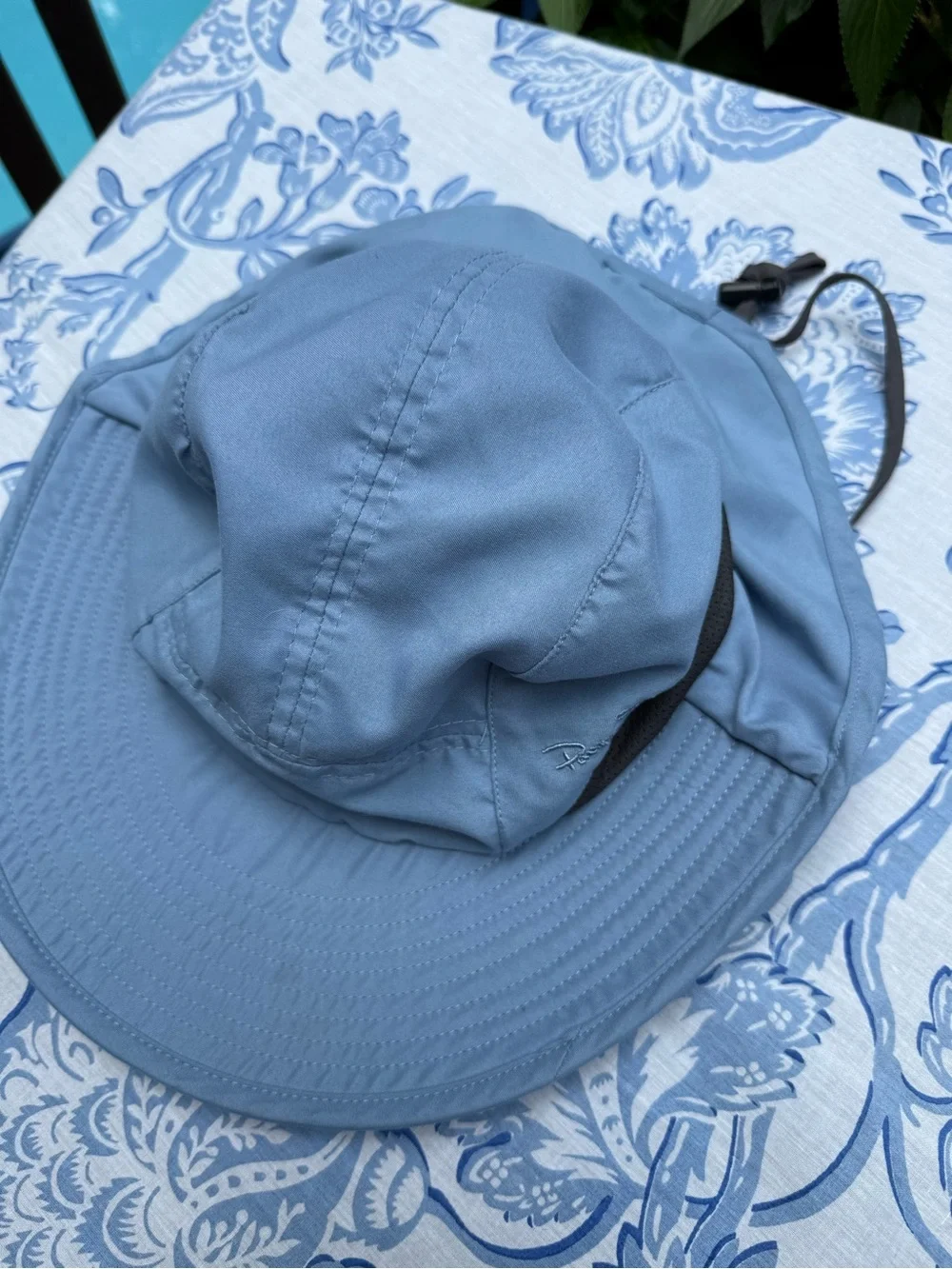 Panama Jack Blue Sun Hat With Neck Flap Nylon OS